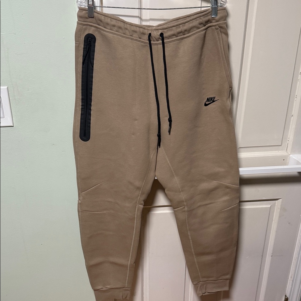 Nike Tech Khaki Jogger Pants with Black Accents